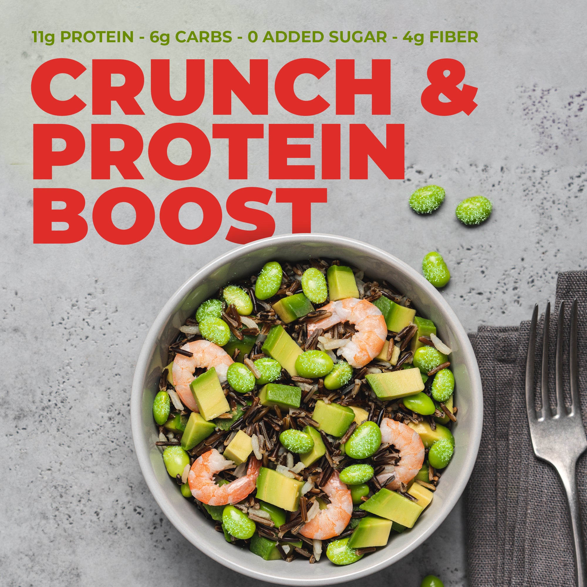 Knusprig trocken geröstete Edamame-Bohnen – Sriracha