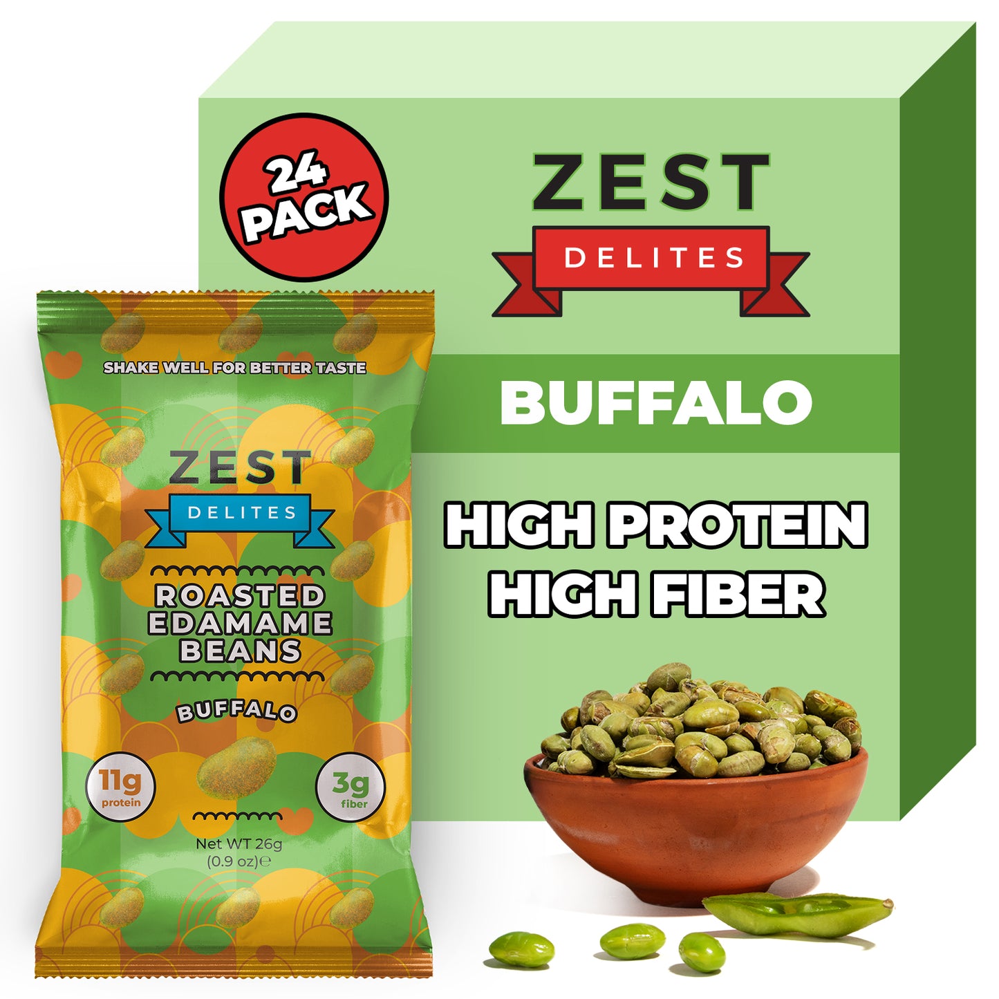 Crunchy Dry Roasted Edamame Beans Snack Buffalo