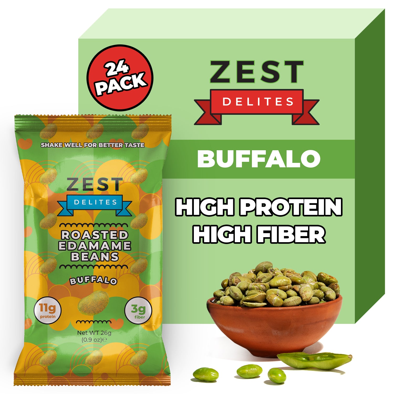 Crunchy Dry Roasted Edamame Beans Snack Buffalo