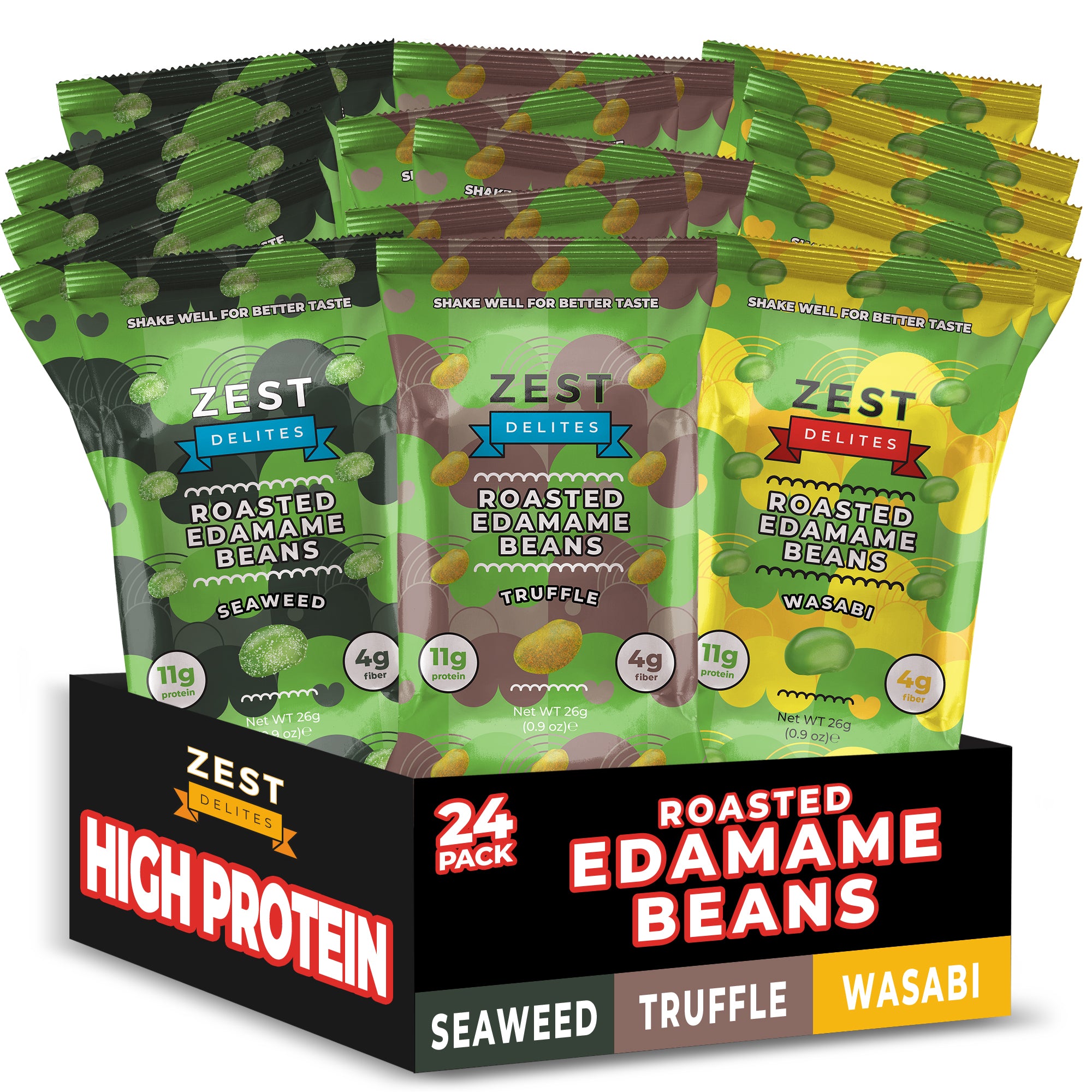 Crunchy Dry Roasted Edamame Beans Snack Truffle - Seaweed - Wasabi