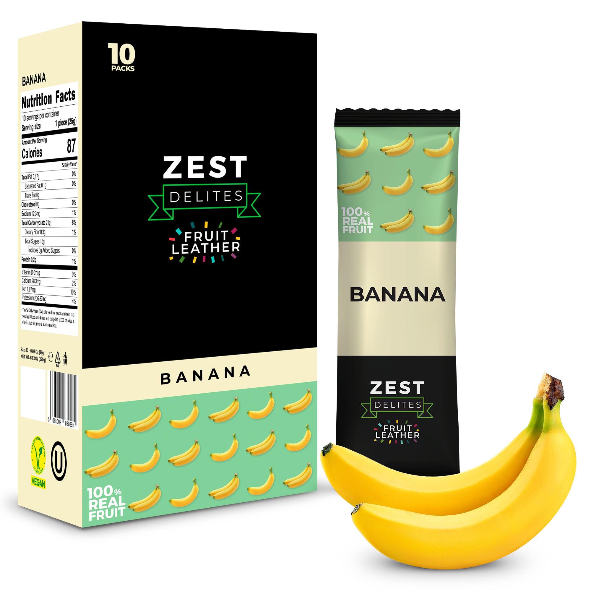 Fruchtleder-Banane, 10er-Pack