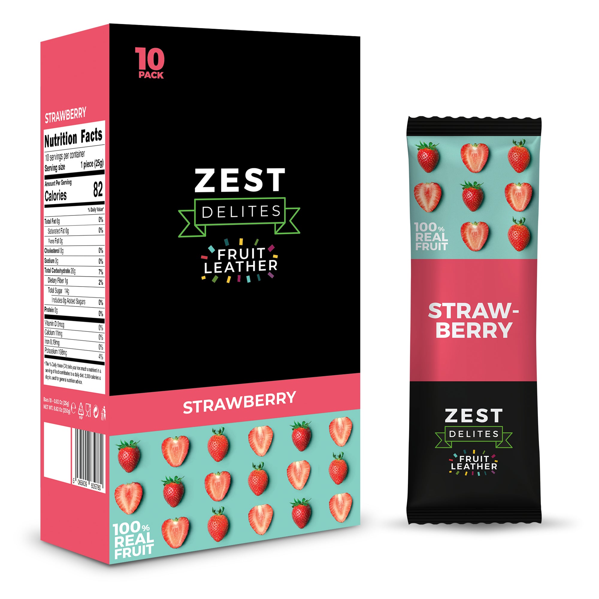Fruchtleder Erdbeere 10er Pack
