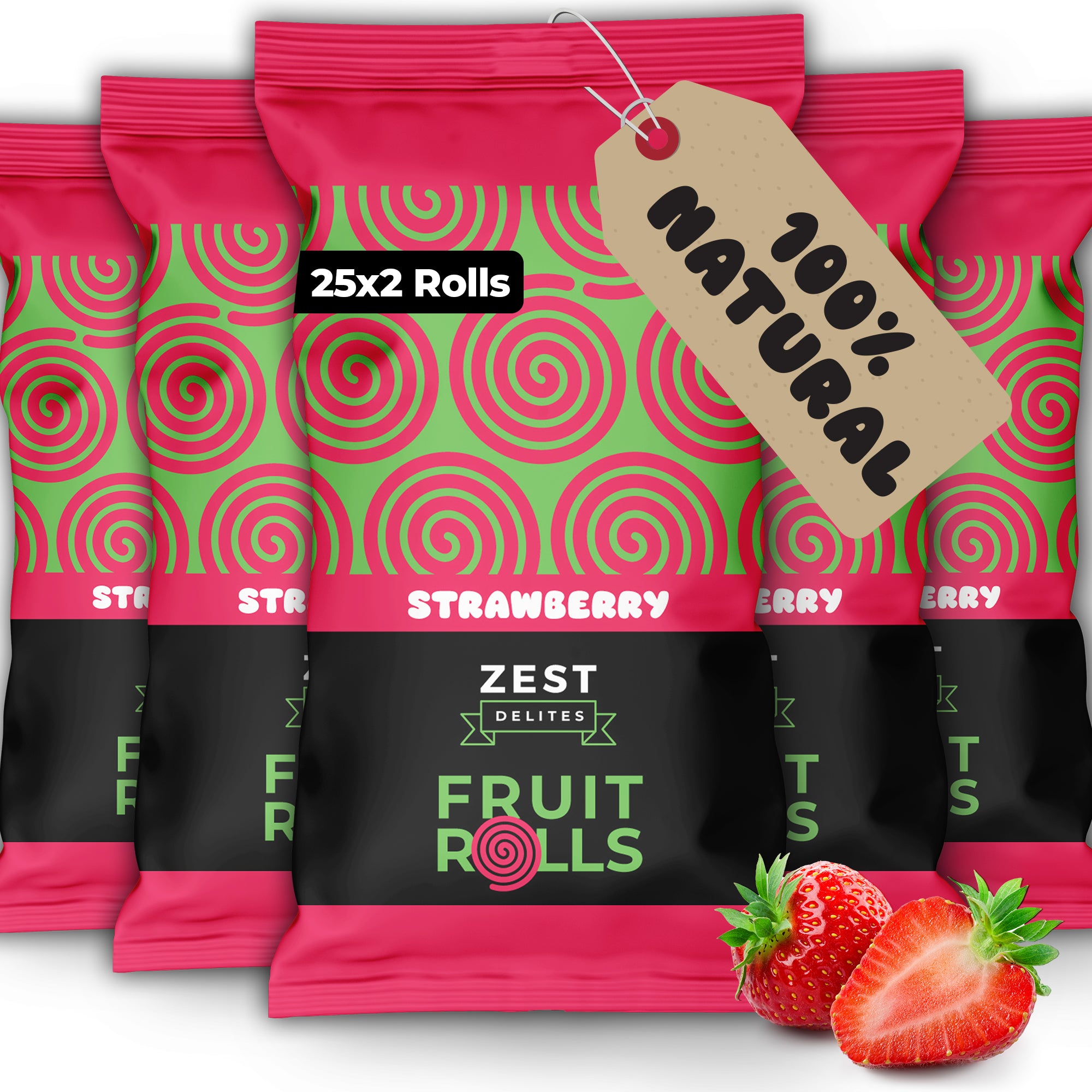 Fruchtrollen Erdbeere - 25 Packungen