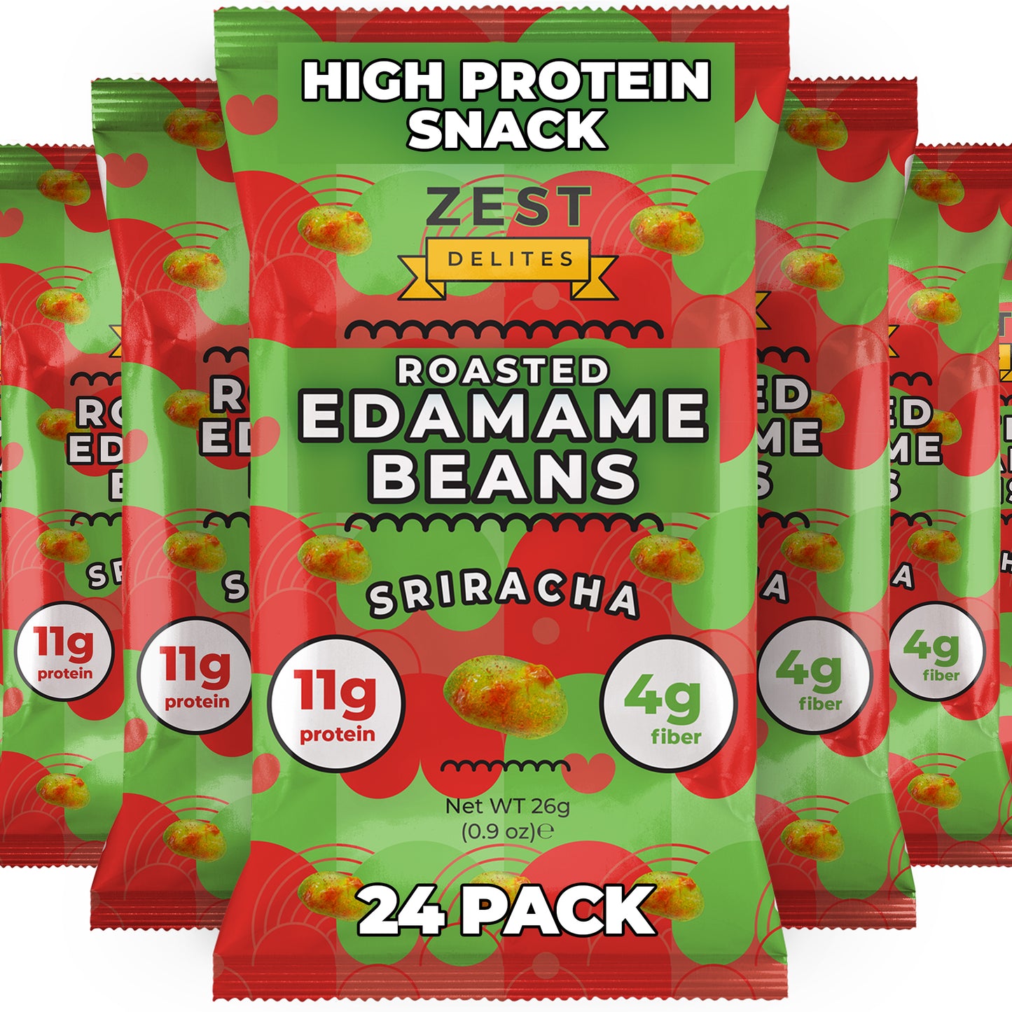 Crunchy Dry Roasted Edamame Beans- Sriracha