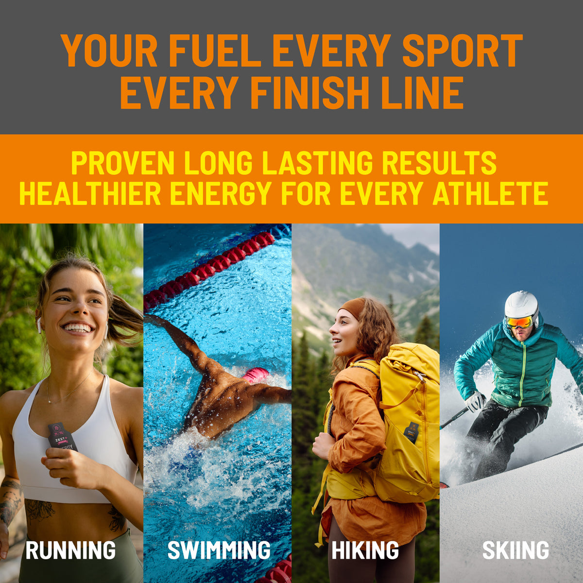 Zest Delites+ Energy Gel Strawberry | Mango | Lemon Variety Pack 12— Real Fruit, Gut-Friendly Running Fuel