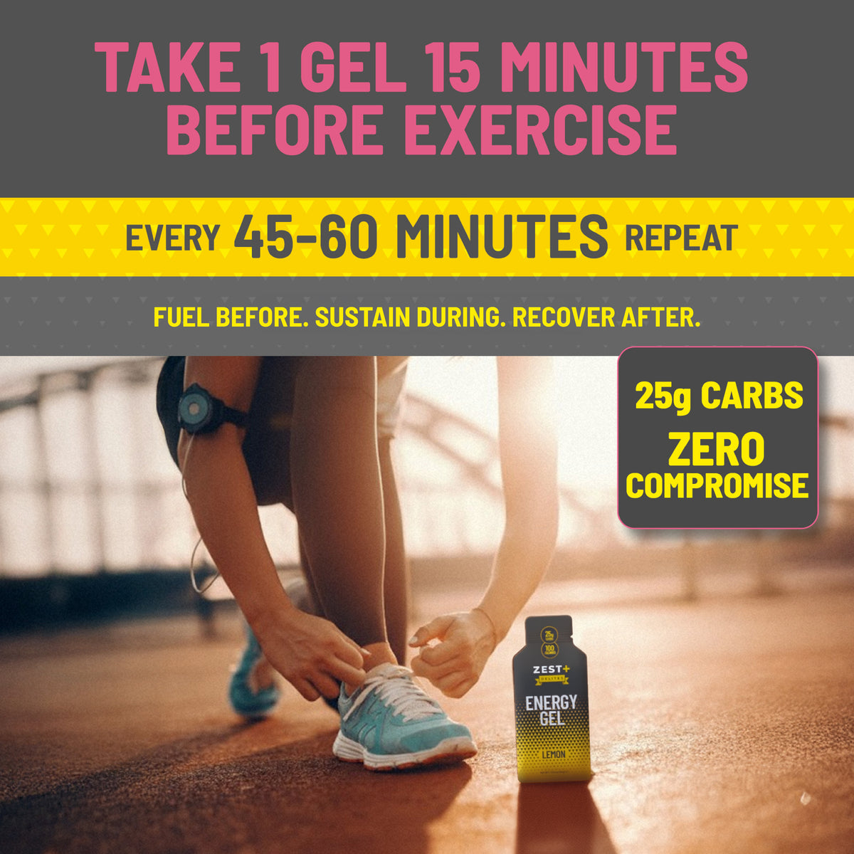 Zest Delites+ Energy Gel Strawberry | Mango | Lemon Variety Pack 12— Real Fruit, Gut-Friendly Running Fuel