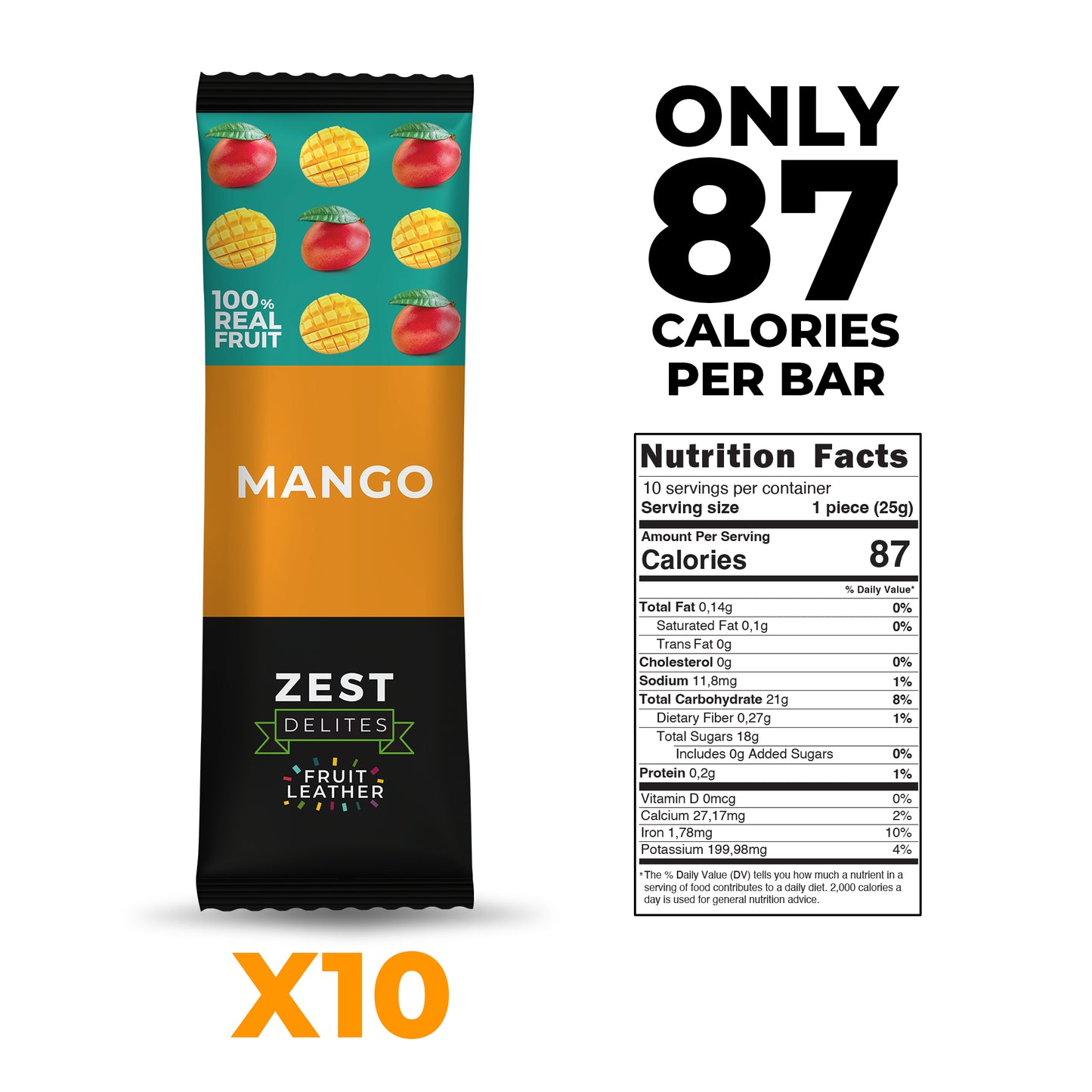 Fruit Leather Mango 10 Pack